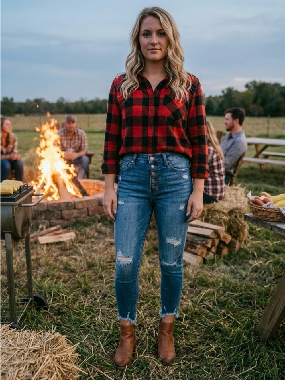 Judy Blue High Rise Button Fly Distressed Skinny Jeans - 7/28 - EUC